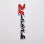 Metal Type-R Logo Car Emblem 3D Racing Sport Badge Turbo Sticker Power Decal (Black&Red)