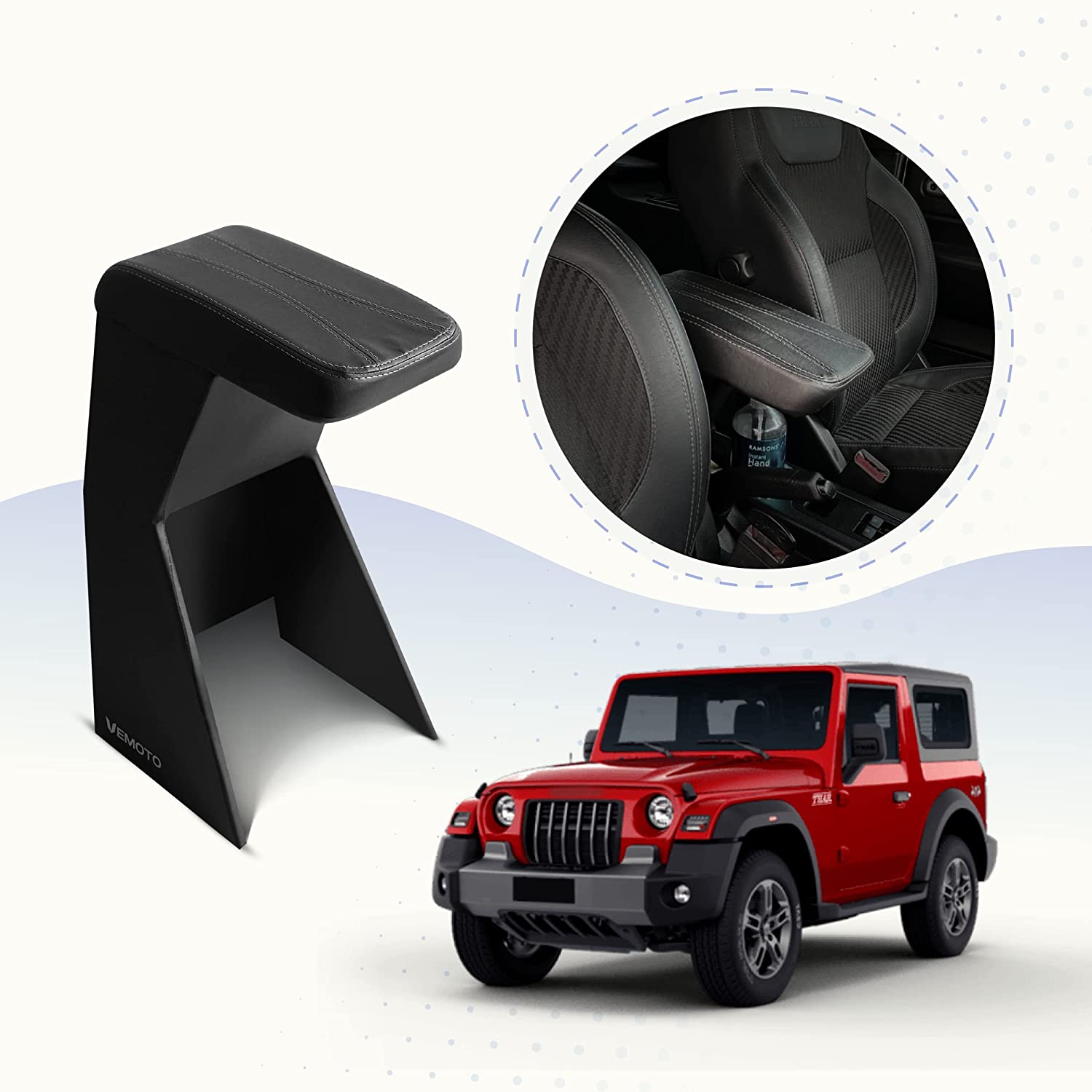 Premium Front Center Arm Rest for New Mahindra Thar 2020+