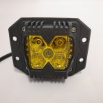 40W Waterproof IP68 Yellow Lens LED Pod Lights Combo Beam with Separate Amber Solid & Strobe Side Lights Cube Driving Lights for ATV UTV RZR Tractor SUV 4X4 Truck Motorcycle