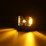 40W Waterproof IP68 Yellow Lens LED Pod Lights Combo Beam with Separate Amber Solid & Strobe Side Lights Cube Driving Lights for ATV UTV RZR Tractor SUV 4X4 Truck Motorcycle
