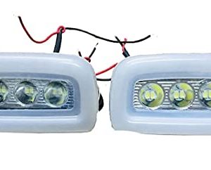 Car Bumper LED DRL 5 LED + Daytime Running Fog Light Assembly Compatible for Alto-800 New Model 2019-2020 -21- Set of 2 Pcs, White