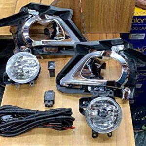 LED DRL Day Time Running Light with Fog Light for Innova Crysta, W/Switch & Wiring, Pack of 1, Orange