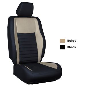 Beige & Black Liner Custom Fit Napa Leather Car Seat Cover