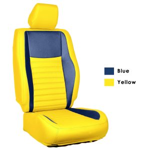 Blue & Yellow Liner Custom Fit Napa Leather Car Seat Cover