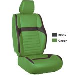 Black & Green Modern Custom Fit Napa Leather Car Seat Cover