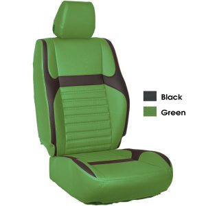 Black & Green Modern Custom Fit Napa Leather Car Seat Cover