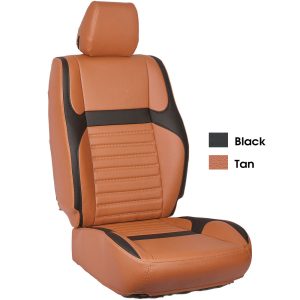 Black & Tan Modern Custom Fit Napa Leather Car Seat Cover