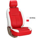B.White & Red Comfy Custom Fit Napa Leather Car Seat Cover
