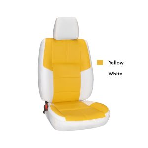 Yellow & White Custom Fit Napa Leather Car Seat Cover