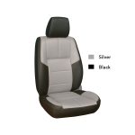 Silver & Black Custom Fit Napa Leather Car Seat Cover