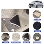 7D Floor Mats Suitable For Hyundai Xcent, Model Year : 2017 Onwards, Color : Beige, PVC, Complete Set Of 3 Piece