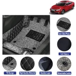 7D Floor Mats Suitable For Honda Civic, Model Year : 2019 Onwards, Color : Black, PVC, Complete Set Of 3 Piece