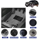 7D Floor Mats Suitable For MG Gloster – 6 Seater, Model Year : 2020 Onwards, Color : Black, PVC, Complete Set Of 4 Piece