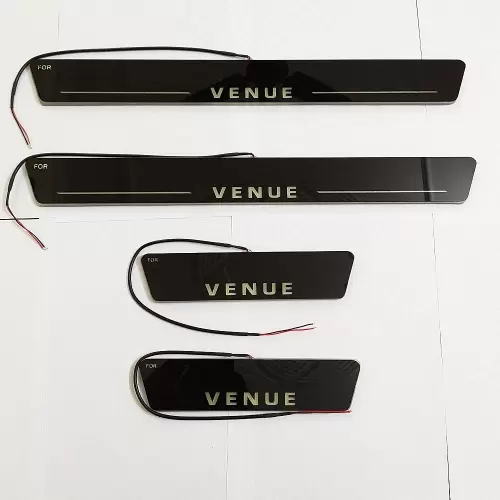 Car Door LED Footstep Matrix Moving Light Scuff Sill Plate Guards for Hyundai Venue