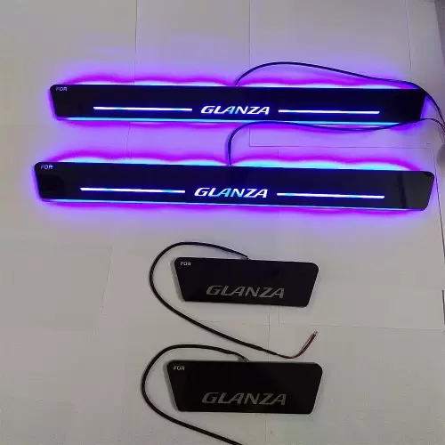 Car Door LED Footstep Light Scuff Sill Plate Guards for Toyota Glanza Matrix Moving Light