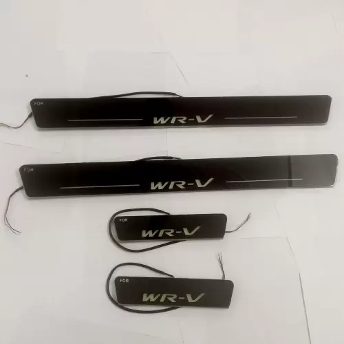 Honda WRV Door Foot LED Mirror Finish Black Glossy Scuff Sill Plate Guards