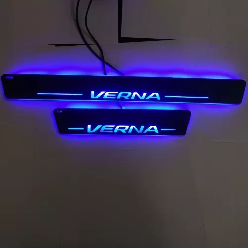Matrix Moving LED Light Scuff Sill Plate Guards for Hyundai Verna 2017-2020