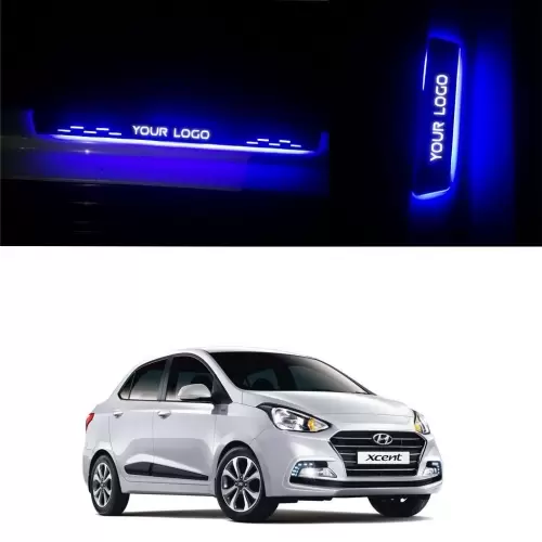 Car Door LED Light Footstep Scuff Sill Plate Guards for Hyundai Xcent
