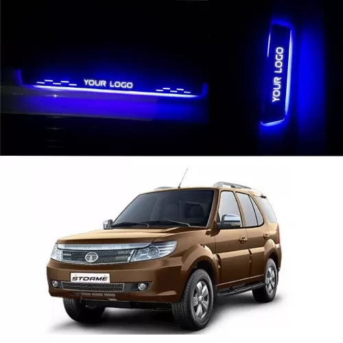 Car Door LED Light Scuff Sill Plate Guards for Tata Safari