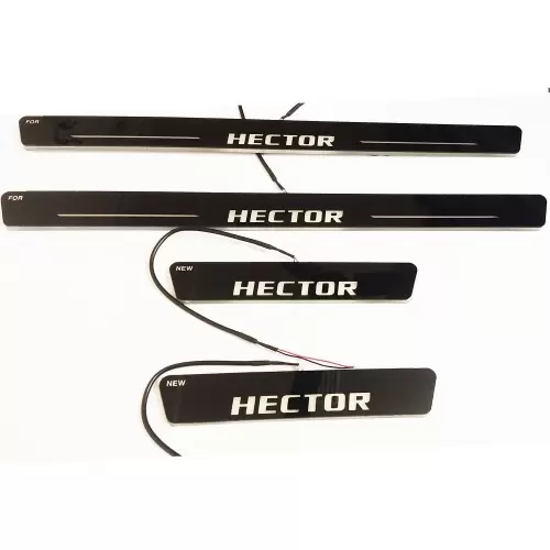 MG Hector Plus Door LED Light Scuff Sill Plate Guards in Multi Color with Moving Matrix Style