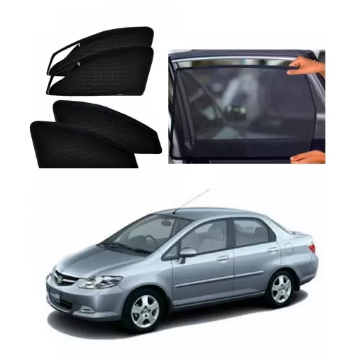 Honda City 2007-2012 Car Zipper Magnetic Window Sun Shades Set Of 4