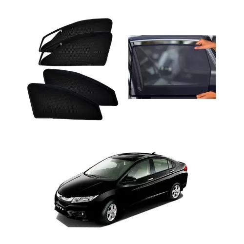 Honda City Idtech 2014-2020 Car Zipper Magnetic Window Sun Shades Set Of 4