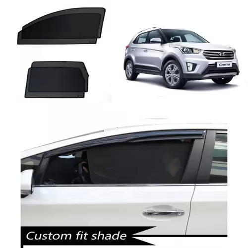 Hyundai Creta 2015-2018 Custom Fit Car Window Fixed Sun Shades (Set of 4Pcs.)