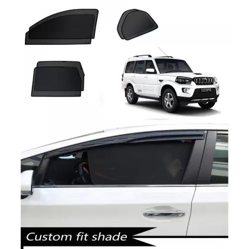 Mahindra Scorpio 2014 Onward Custom Fit Car Window Fixed Sun Shades – Set of 6