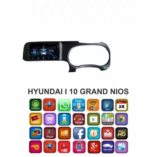 Hyundai Aura 9 Inches HD Touch Screen Smart Android Stereo (2GB, 16GB) with Stereo Frame