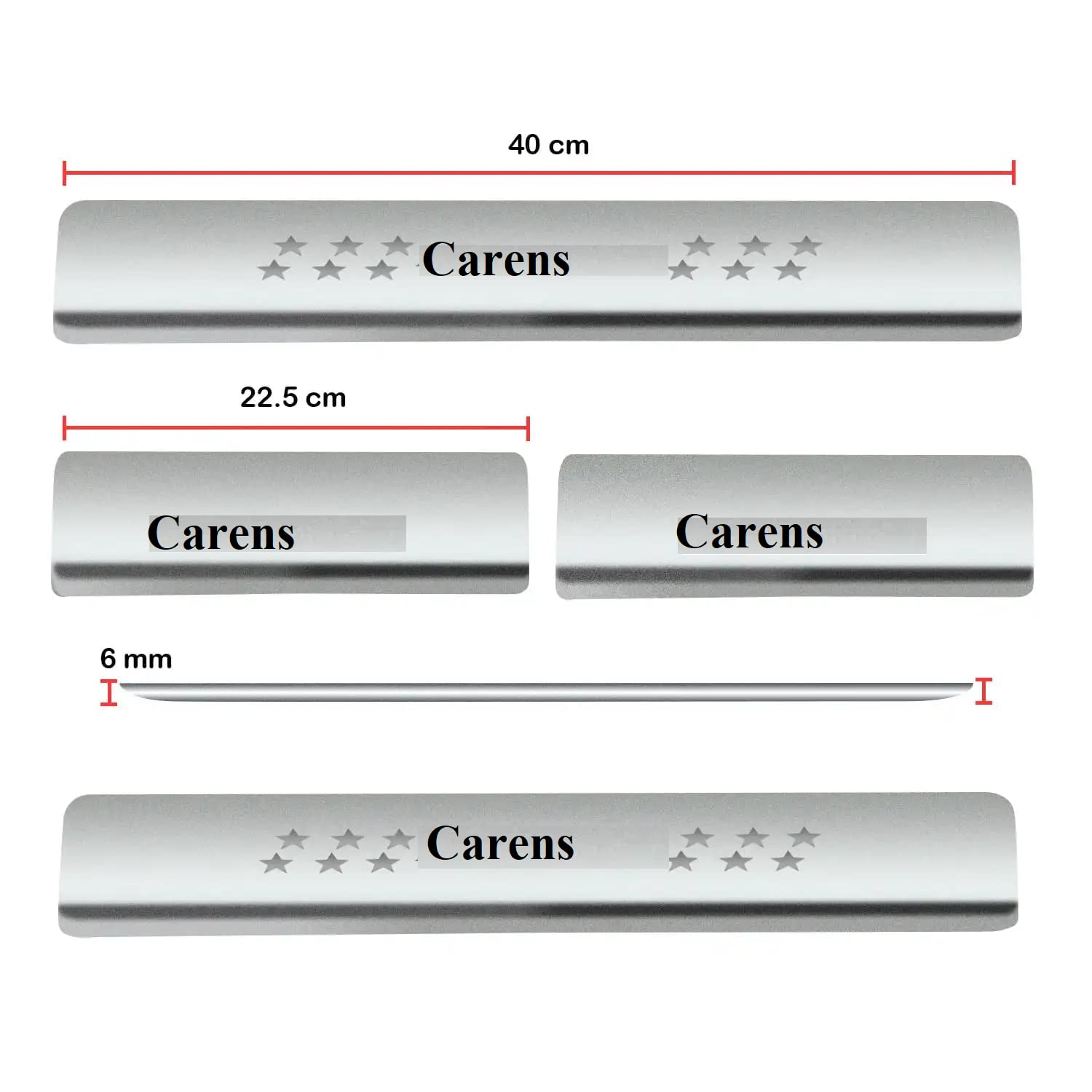 Door Sill/Foot Step Stainless Steel Plates with Kia Carens (Set of 4 Pcs)