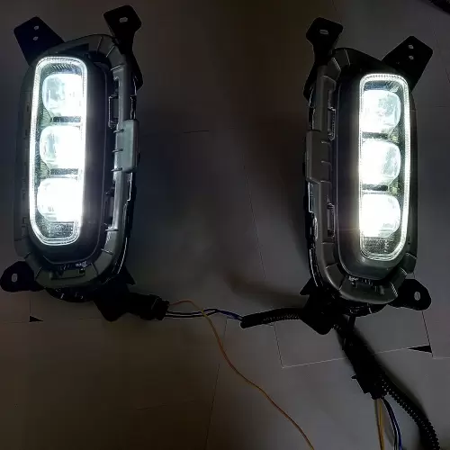 Kia Seltos 3 Lenses LED Front DRL Light Cum Fog Lamp