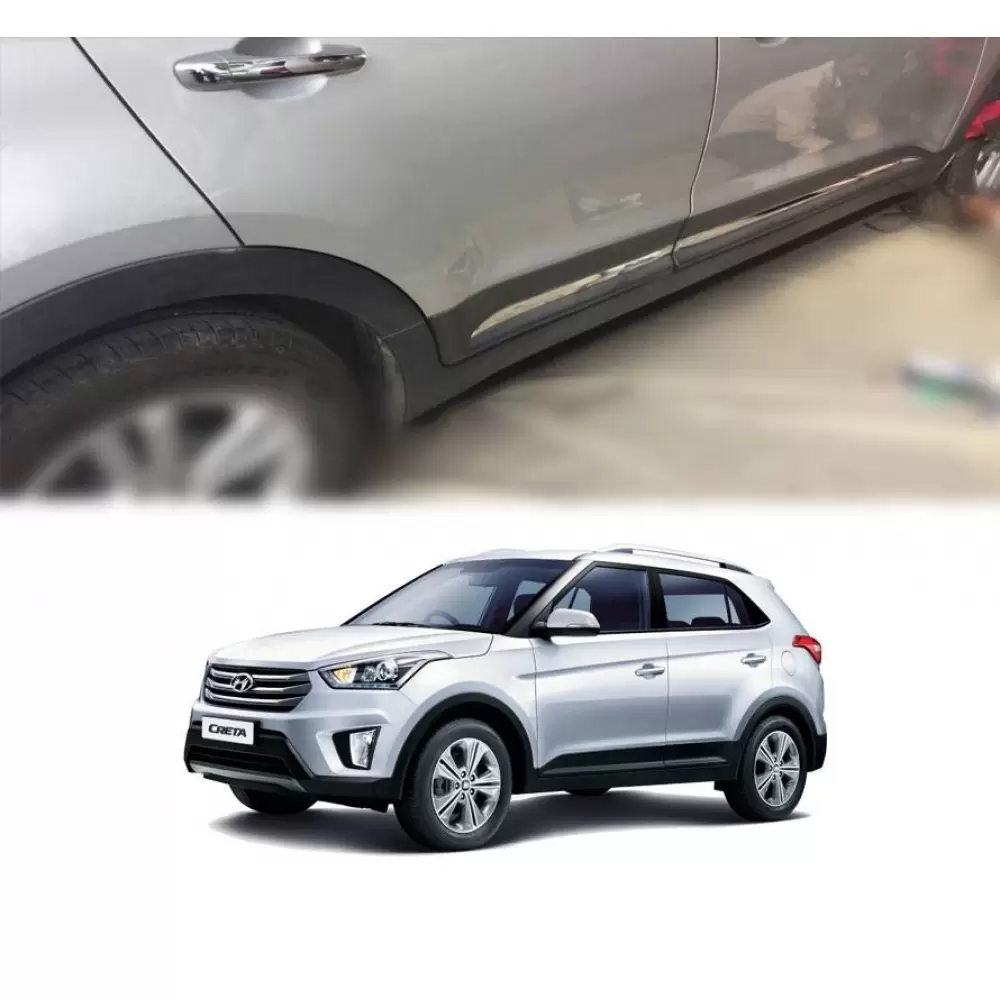 Hyundai Creta 2015-2018 Door Chrome Side Beading Beading Trims (Lower side)