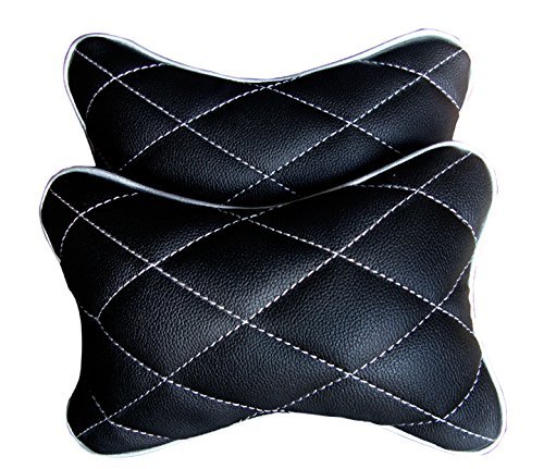 Neck Rest Pillow Double Quilted in Black and Silver (Set of 4)