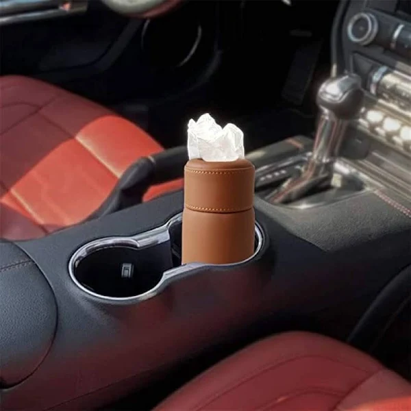 Buy PU Leather Tissue Box Holder for Office, Car Automotive Decoration. (Tan) | AutoMods