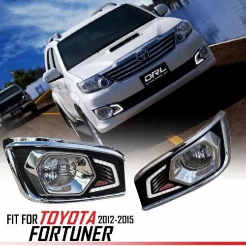 Toyota Old Fortuner Type 2 LED Front DRL Day Time Running Lights (Set of 2Pcs.)